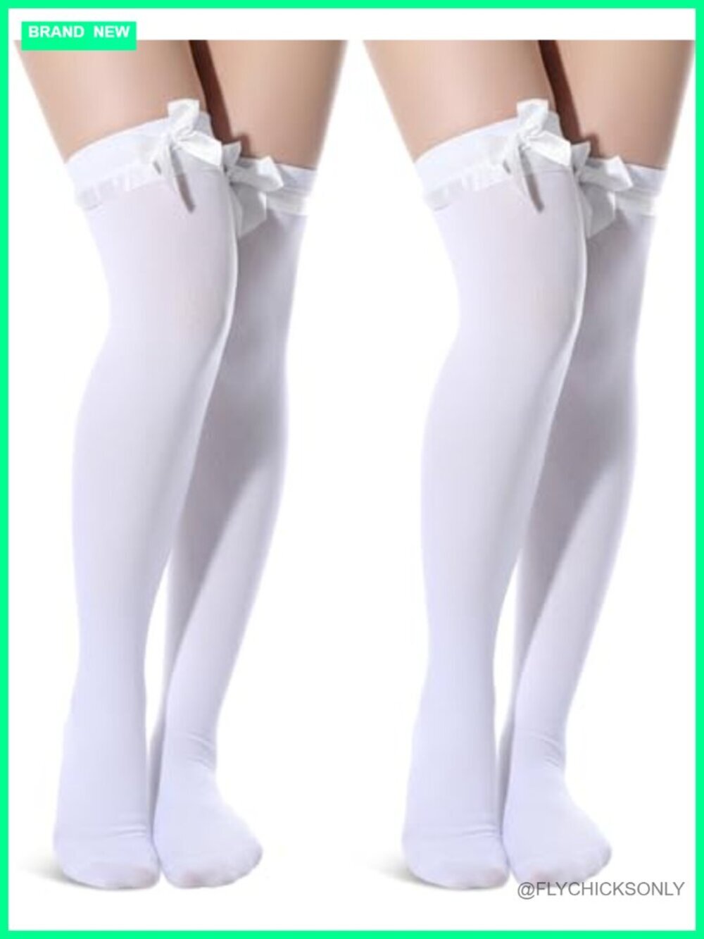 2 Pairs Knee High Socks with Bow Thigh High Stockings Stretchy Velvet